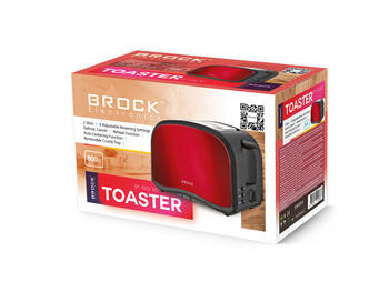 Большой тостер BROCK BT 1002 RD, 800 Вт, красный (BT 1002 RD)
