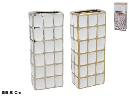 Керамическая ваза 12 x 7,5 x 29,5 см, 2 вида, DECORLIFE (8445393540047)
