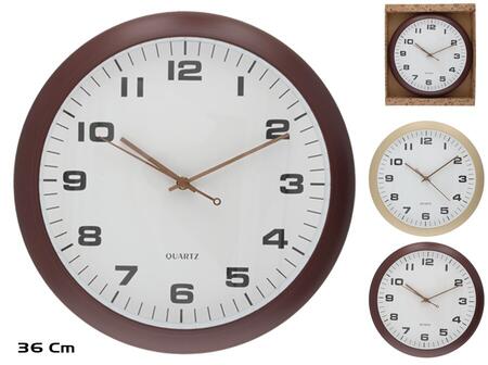 Koka efekta sienas pulkstenis 36 cm, 2 veidi, 36 x 36 x 4,5 cm, DECORLIFE (8445393486635)
