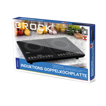 Divrinķu keramiskā indukcijas plīts BROCK HP 4013, jauda 2000W+2000W (HP 4013)