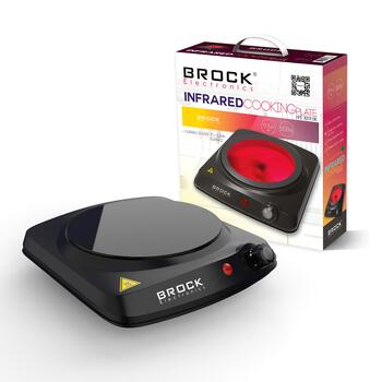 Vienriņķa infrasarkanā plīts, keramika BROCK HPI 3001 BK, 1200W (HPI 3001 BK)
