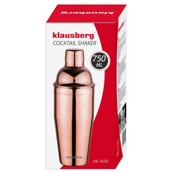 Klausberg Rose Gold kokteiļu šeikeris, nerūsējošais tērauds, 750 ml, KB 7650* (KB 7650)