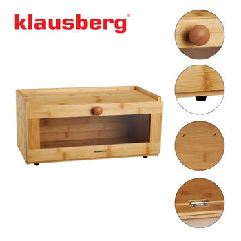 Хлебница из бамбука с акриловым передом, 40 × 24,5 × 19 см, Klausberg KB 7924 (KB 7924)