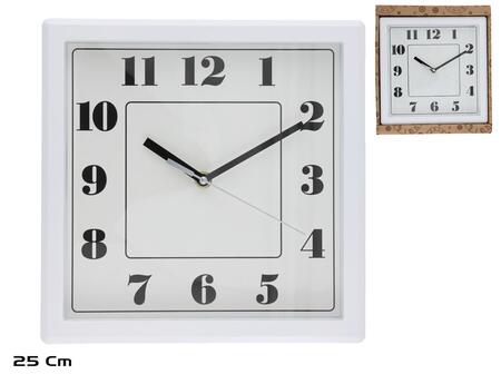 Белые настенные часы, 25 x 25 x 4 см, DECORLIFE (8445393486499)