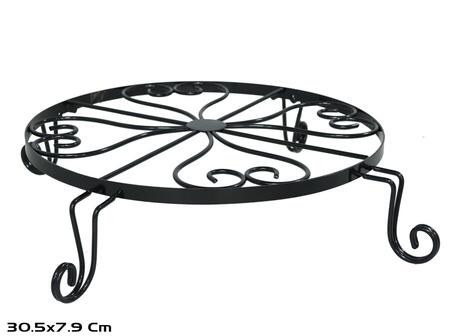 Подставка для горшка 30,5x7,9 см чёрная, GARDEN ENJOY (8445393427812)