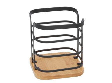 Galda piederumu turētājs, 12,5 x 12,5 x 14 cm, melns, KITCHEN&GO (8445393419022)