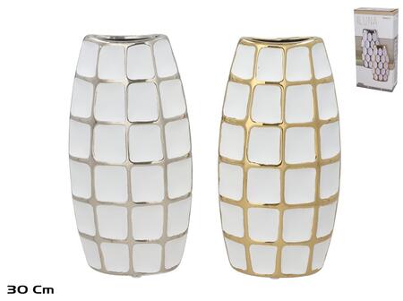 Керамическая ваза 14,5 x 7,5 x 30 см, 2 вида, DECORLIFE (8445393540054)