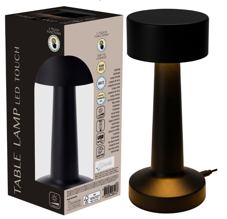 Galda lampa, melna, 22 LED, 21 cm, 568159, VILDE (568159)