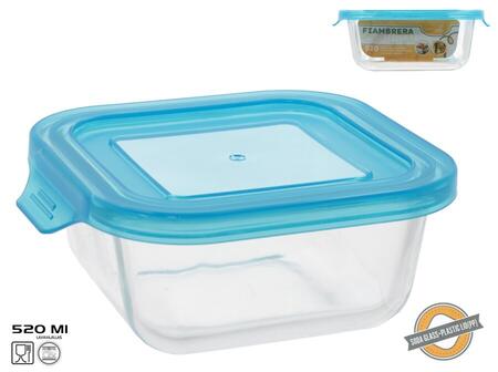 Kvadrātveida stikla pusdienu kārba 520 ml, 5,5 x 15 x 13,7 cm, KITCHEN&GO (8445393405995)