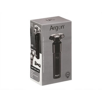 Bārdas skuveklis ar 3 rotējošiem asmeņiem, melns, 500 mAh USB uzlāde 12836, Argon (12836)