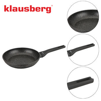 Panna, alumīnija, melna marmora Ø24 cm Klausberg KB 7988 ar marmora nelīpošu pārklājumu (KB 7988)