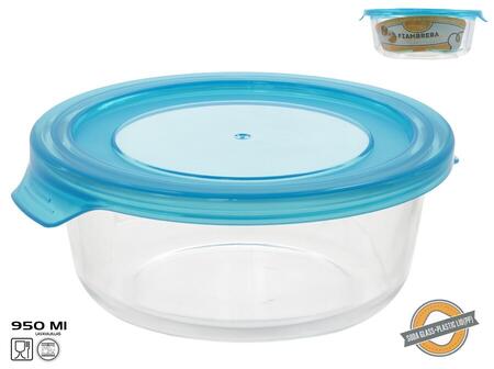 Apaļa stikla pusdienu kārba ar vāku 950 ml, 7 x 19.2 x 17.6 cm  KITCHEN&GO (8445393406060)