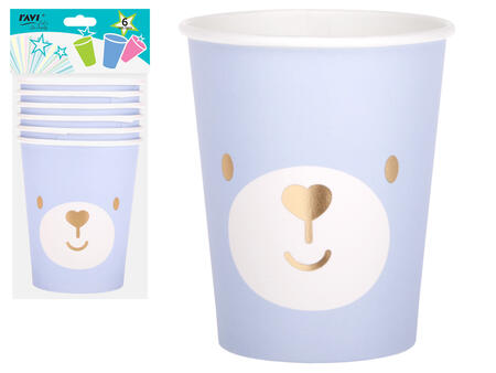 LGP Blue Bear papīra krūzes, 270 ml / 6 gab., 13 x 7.5 x 23, 32120, RAVI Decor (32120)