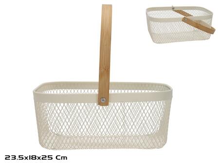 Grozs ar bambusa rokturi, 23.50 × 18.00 × 25.00 cm (8445393658094)