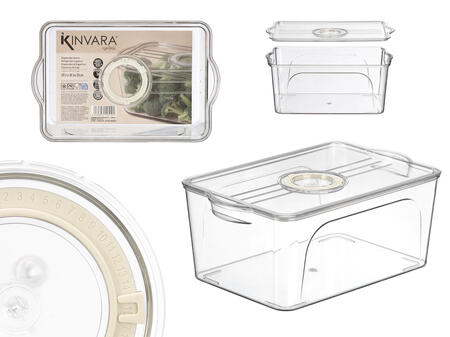 Liels ledusskapja organizators ar vāku, balts, 12.5×30×19.2 cm, 12510, Kinvara (12510)