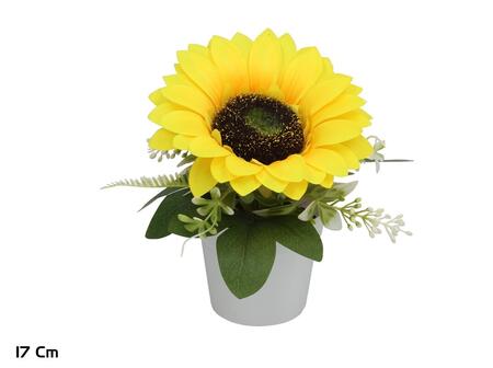 Mākslīgā saulespuķe podā 17 cm, 18x20x17 cm, LITO (8445393569079)