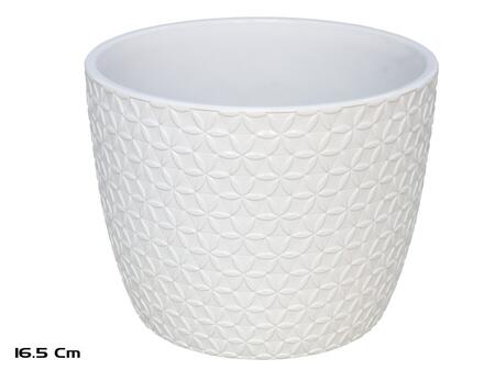 Elio balts puķu pods 16,5x12,7x12,4 cm, GARDEN ENJOY (8445393401324)