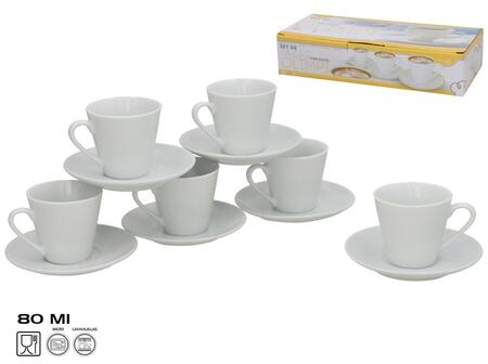 Набор из 6 чашек с блюдцами, 6,5 x 11 x 11 см, KITCHEN&GO (8445393535173)