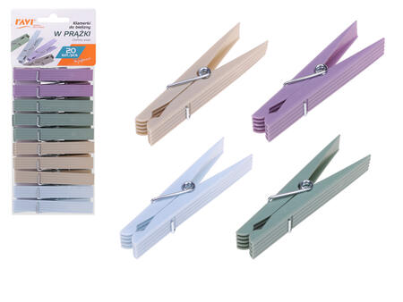 Прищепки STRIPED, 20 шт., 8 × 3 × 21 см, 01025, SIMPLE SOLUTION (01025)