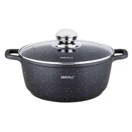 Кастрюля с мраморным покрытием, Ø24 x 11,5 см, 4,5л, черная, Kinghoff, KH 1595 (KH 1595)