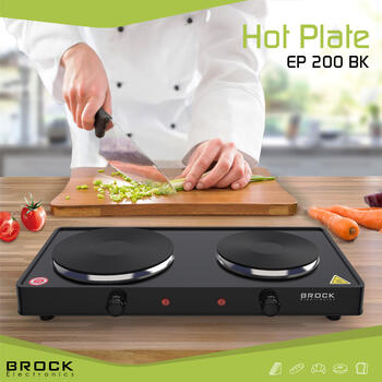 Двухконфорочная электрическая плита BROCK EP 200 BK, 2500 Вт (EP 200 BK)