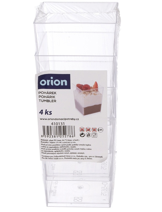 Стаканчики для десертов, 160 мл, 4 шт., 410131, ORION (410131)
