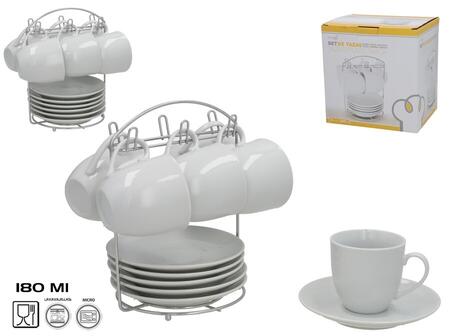 Набор из 6 чашек с блюдцами и подставкой, 20,5 x 19 x 15 см, KITCHEN&GO (8445393433233)