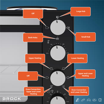 Духовка с конфорками BROCK TO 3002 B 30L, 1600W (TO 3002 BK)