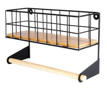 Держатель для бумажных полотенец с полкой, металлический, 32 x 10 x 18 см, 229060, Vilde (229060)