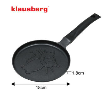 Pankūku panna ar kaķēna rakstu, alumīnija, ar nepiedegošu pārklājumu, Ø18 cm, KB 7973, Klausberg (KB 7973)