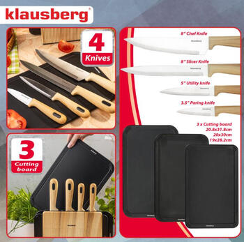 Nažu komplekts ar asināmo un statīvu, 13 prielšmeti, nerūsējošais tērauds, KB 9038, Klausberg (KB 9038)