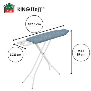 Gludināmais dēlis ar statīvu, 107,5 × 30,5 cm, 4 regulējami augstuma līmeņi, KINGHOFF, KH 1938 (KH 1938)