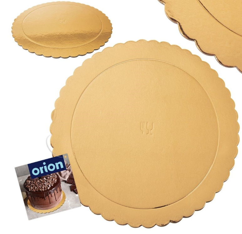 Kūkas pamatne, zelta krāsā, apaļa, 26 cm, 871409, ORION (871409)
