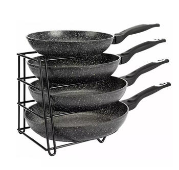 Organizators, 25,5 × 21,5 × 27,5 cm, 4 līmeņu pannas turētājs, Kinghoff tērauds, KH 1582 (KH 1582)