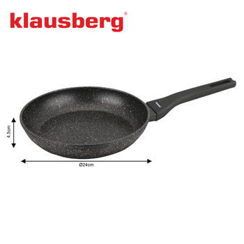 Panna, alumīnija, melna marmora Ø24 cm Klausberg KB 7988 ar marmora nelīpošu pārklājumu (KB 7988)