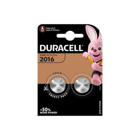 Литиевые батарейки Duracell CR2016 / DL2016 / ECR2016, 3В, 2 шт. (DL2016)