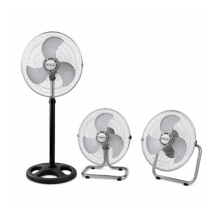 Ventilators, 3 vienā, diam 40 cm, 70 W, 3 ātrumi, hromēts/melns, 5R51760J18, Rosberg* (5R51760J18)