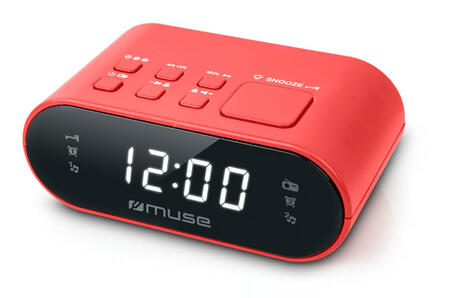 Divu modinātāju pulksteņa radio PLL, 3 V, M 10 RED, MUSE (M 10 RED)
