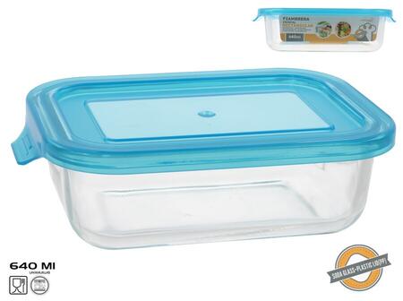 Taisnstūra stikla pusdienu kārba 640 ml, 5,5 x 19,5 x 13 cm, KITCHEN&GO (8445393406022)