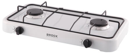 Газовая плита двухконфорочная, белая BROCK GS 002 W (GS 002 W)