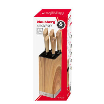 Nažu komplekts ar bloku, 6 priekšmeti, nerūsējošais tērauds, KB 9035, Klausberg (KB 9035)