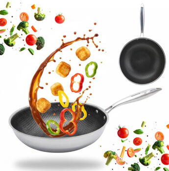 Nerūsējošā tērauda WOK panna ar šūnveida nepiedegošo pārklājumu ø28*8cm 3.8L KB 9024 Klausberg (KB 9024)