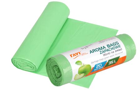 Мешки для мусора Aroma Bags, зеленое яблоко, 35 л, 20 шт., 4.5 x 14 x 4.5, 10703, Simple Solution (10703)