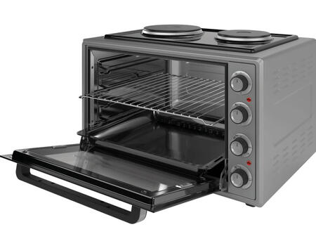 Elektriskā cepeškrāsns ar plīts virsmām, 70L, 2000W, plīts virsmas 1000+1500W, pelēka, 70552, ELITE (70552)