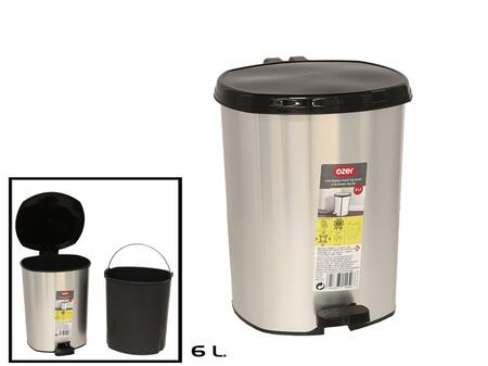 Atkritumu tvertne ar pedāli, 6L, 23x21x25,5 cm, OZER (8445393154596)