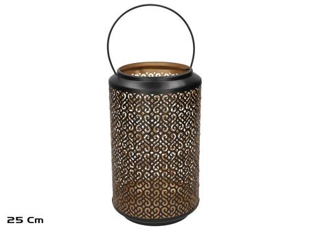 Черный фонарь Lida, 25 см, 15.00 x 15.00 x 25.00, GARDEN ENJOY (8445393432779)
