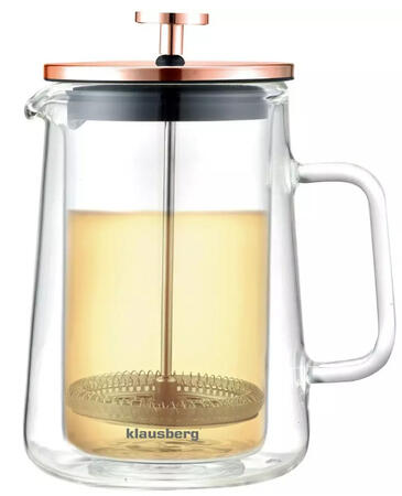 Kafijas/tējas prese, stikls, vara krāsa, 600ml L Klausberg KB 7724 (KB 7724)
