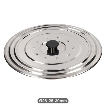 Universāls nerūsējošā tērauda vāks katliem un pannām Ø26–28–30 cm, 401015013, Vassary (401015013)