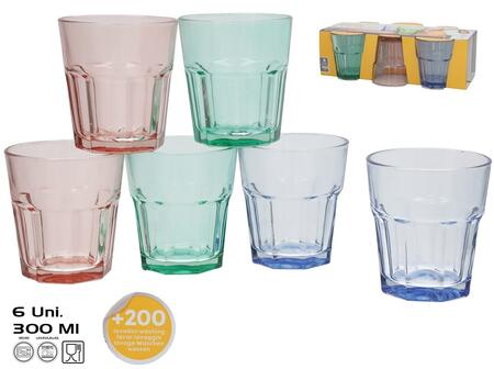 Стаканы (6 шт.) 300 мл, 9 x 8,7 x 8,7 см, KITCHEN&GO (8445393436319)