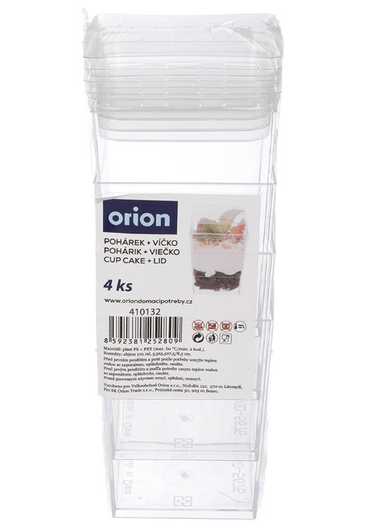 Стаканчики для десертов, 160 мл, 4 шт., 410132, ORION (410132)
